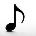 Black Eighth Note Musical Symbol Isolated on a White Background quaver Royalty Free Stock Photo