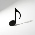 A single black eighth note symbol with a shadow on a white background Royalty Free Stock Photo