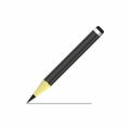 Single black graphite pencil 3D with eraser school office supply object