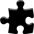 Single Black Jigsaw Puzzle Piece Illustration Royalty Free Stock Photo