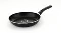 Black nonstick frying pan with handle on white background Royalty Free Stock Photo