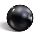 Single black pearl isolated on white background. Vector illustration Royalty Free Stock Photo