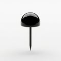 Single black pushpin on white background Royalty Free Stock Photo