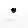 Single black pushpin on white background Royalty Free Stock Photo