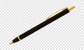 Single black vector ballpoint pen. Classic ballpoint pen. Vector illustration