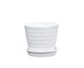 Single blank flower or plant pot isolated on a white background , clipping path