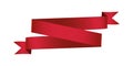 Single red banner ribbon vector isolated Royalty Free Stock Photo