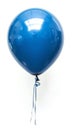 Single Blue Balloon with Elegant Ribbon on White Background. Generative ai