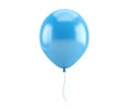 Single blue balloon with a string on a white background Keywords: balloon, blue, single, isolated, object Royalty Free Stock Photo