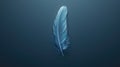 Single blue feather on a dark blue background Royalty Free Stock Photo