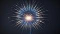 Single blue firework exploding, intense radiant detail, burst, sky, celebration Royalty Free Stock Photo
