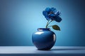 Single Blue Flower in a Blue Vase For Blue Monday Royalty Free Stock Photo