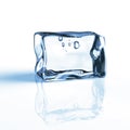 Single blue ice cube Royalty Free Stock Photo
