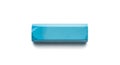 A single blue pastel chalk stick on a plain white background with subtle shadow. (75 chars Royalty Free Stock Photo