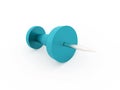 Single blue push pin rendered isolated Royalty Free Stock Photo