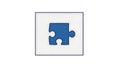 Single Blue Puzzle Piece in Frame - Solution Concept Royalty Free Stock Photo