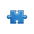 Single blue puzzle piece represents problem solving strategy and missing part concept Royalty Free Stock Photo