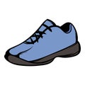 Single blue running shoes icon cartoon Royalty Free Stock Photo