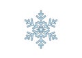 A single blue snowflake illustration on a white background. Featuring a symmetrical hexagonal shape Royalty Free Stock Photo