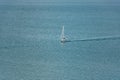 Lone Boat On Ocean With Copy Space