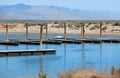 Single boat in Marina in Antelope island state park