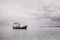 Single boat in the sea Royalty Free Stock Photo