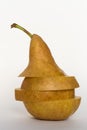 A Bosc Pear Sliced and Stacked Royalty Free Stock Photo