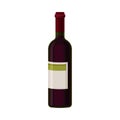 Single Bottle of Red Wine With Blank Label Vector Illustration Royalty Free Stock Photo