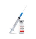 A single bottle vial of Covid-19 coronavirus vaccine