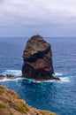 Single boulder in the atlantic ocean at the shore of the peninsula Ponta do Sao Lourenco, Madeira