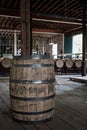 Single Bourbon Barrel Stands Alone Royalty Free Stock Photo