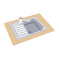 Single Bowl Stainless Steel Kitchen Sink With Tap.