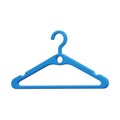 Bright Blue Plastic Clothes Hanger on a White Background laundry Royalty Free Stock Photo