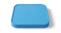 Bright blue square plastic container lid with subtle shadow minimalist product shot Royalty Free Stock Photo