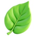 Lush green leaf vibrant 3D render on white background Royalty Free Stock Photo