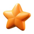 Single Bright Orange Glossy Star Object image Royalty Free Stock Photo