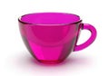 Vibrant pink translucent coffee cup on white background Royalty Free Stock Photo
