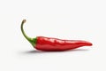 single bright red chili pepper isolated on a white background. Generative AI Royalty Free Stock Photo