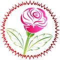 Single bright rose logo