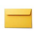 Bright Yellow Envelope with a Folded Closure on a White Background stationery mail Royalty Free Stock Photo