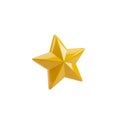 Shiny Yellow Five- Pointed Star Icon on White Background symbol shape Royalty Free Stock Photo