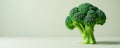 Single broccoli floret, vivid green against neutral backdrop , ingredient, vibrant Royalty Free Stock Photo