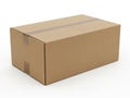 Single brown cardboard box isolated on white background Royalty Free Stock Photo