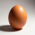 A single brown egg casts a dramatic shadow on a light surface Royalty Free Stock Photo