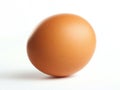 Single Brown Egg on White Background, poultry , food Royalty Free Stock Photo
