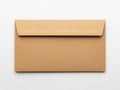 Single brown envelope on white background isolated on white background Royalty Free Stock Photo