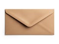 Single brown envelope on white background isolated on white background Royalty Free Stock Photo