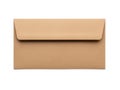Single brown envelope on white background isolated on white background Royalty Free Stock Photo
