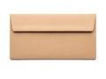 Single brown envelope on white background isolated on white background Royalty Free Stock Photo
