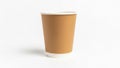 Single brown paper coffee cup on white background Royalty Free Stock Photo